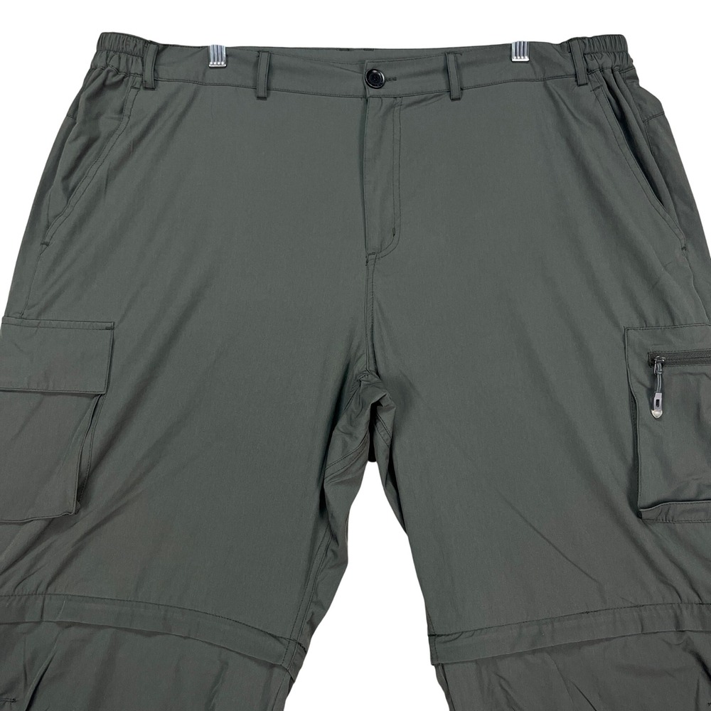 Gash‎ Hao Mens Convertible Green Cargo Pants Size 42x30 Hiking Travel Zip Off